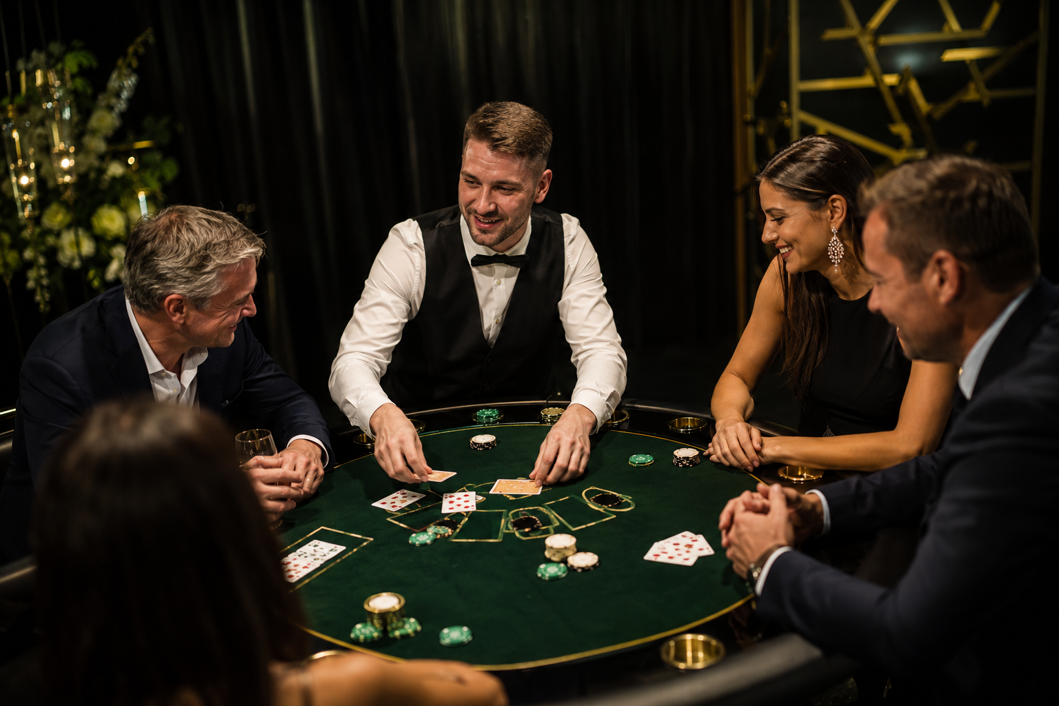 Blackjack stílusú event asztal